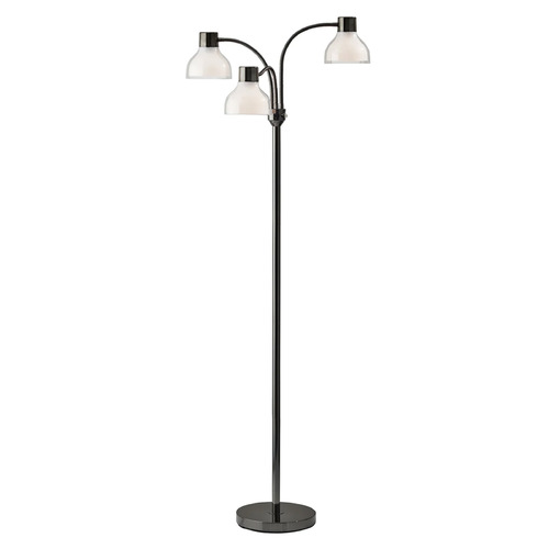 Adesso Home Lighting Adesso Home Presley Black Nickel Floor Lamp with Bowl / Dome Shade 3566-01