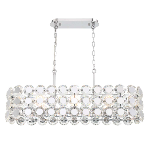 Eurofase Lighting Perrene 8-Light Linear Chandelier in Chrome by Eurofase Lighting 44287-016