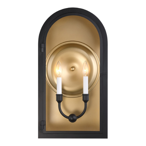 Savoy House Savoy House Lighting Grotto Matte Black with Vintage Gold Outdoor Wall Light 5-412-331