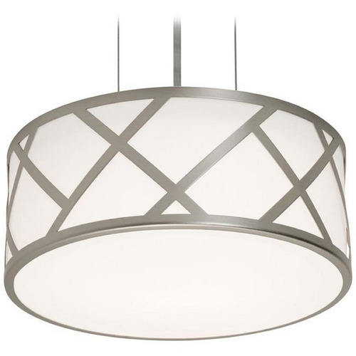 AFX Lighting Afx Lighting Haven Satin Nickel Pendant Light with Drum Shade HVNP13MBSN
