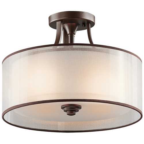 Kichler Lighting Lacey 15-Inch Semi-Flush Mount in Mission Bronze by Kichler Lighting 42386MIZ