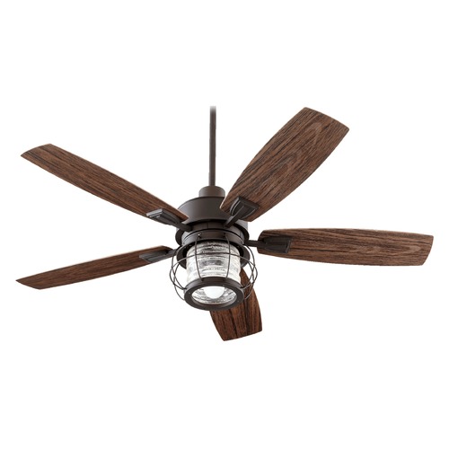 Quorum Lighting Galveston Oiled Bronze Ceiling Fan with Light by Quorum Lighting 13525-86