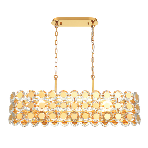 Eurofase Lighting Perrene 8-Light Linear Chandelier in Gold by Eurofase Lighting 44287-020
