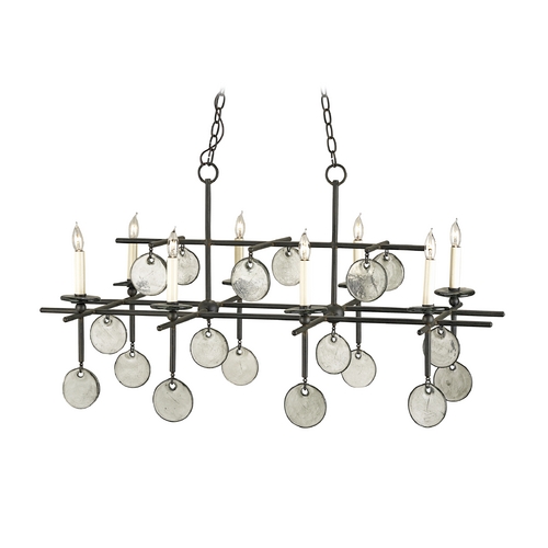 Currey and Company Lighting Sethos Rectangular Chandelier in Old Iron by Currey & Company 9124