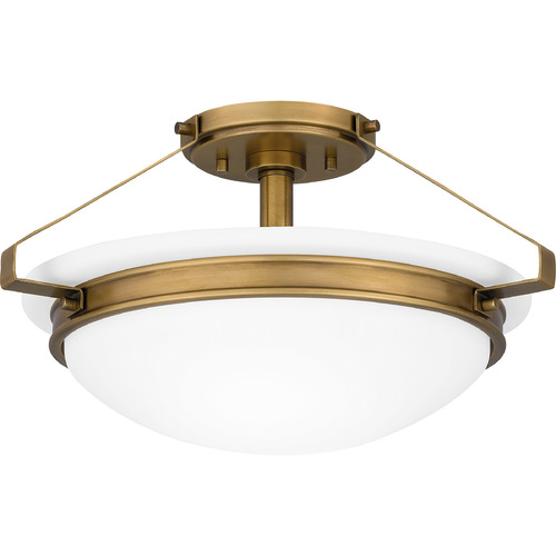 Quoizel Lighting Elderwood Semi-Flush Mount in Weathered Brass by Quoizel Lighting QSF5581WS