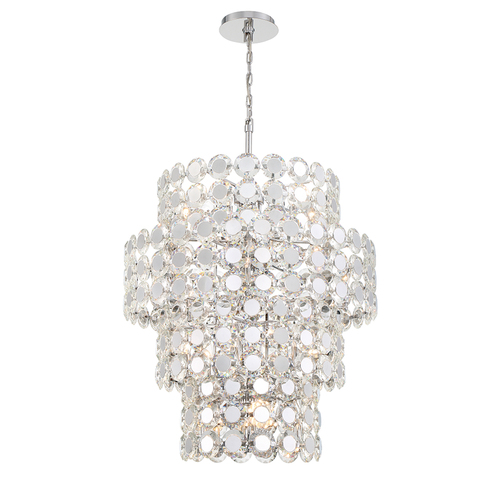 Eurofase Lighting Perrene 4-Tier Crystal Chandelier in Chrome by Eurofase Lighting 44289-010
