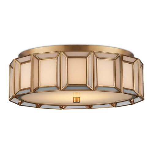 Currey and Company Lighting Currey and Company Daze Antique Brass LED Flushmount Light 9999-0077