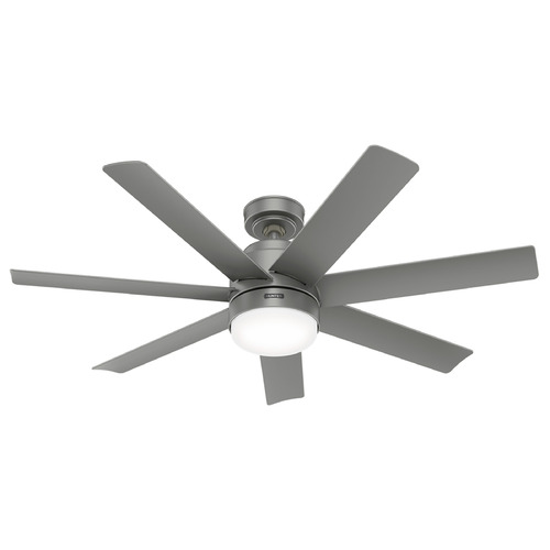 Hunter Fan Company Hunter Fan Company Brazos Matte Silver LED Ceiling Fan with Light 52376