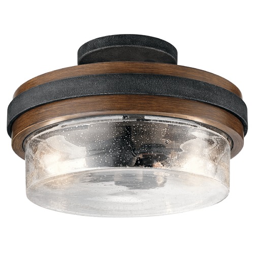 Kichler Lighting Seeded Glass Semi-Flush Mount Light Auburn Stained Grand Bank by Kichler Lighting 44100AUB