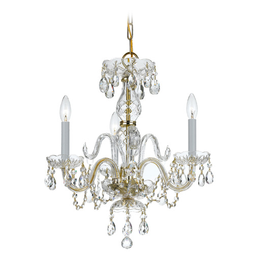 Crystorama Lighting Crystorama Lighting Traditional Crystal Polished Brass Crystal Chandelier 5044-PB-CL-S