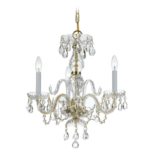 Crystorama Lighting Crystorama Lighting Traditional Crystal Polished Brass Crystal Chandelier 5044-PB-CL-SAQ