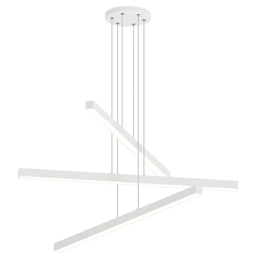 Matteo Lighting Matteo Lighting Presley Matte White LED Multi-Light Pendant with Rectangle Shade C80843MW