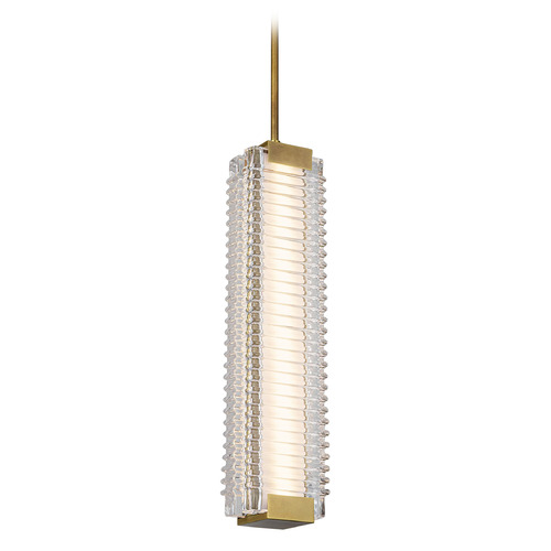 Alora Lighting Alora Lighting Alai Vintage Brass LED Pendant Light with Rectangle Shade PD374624VBCR-UNV