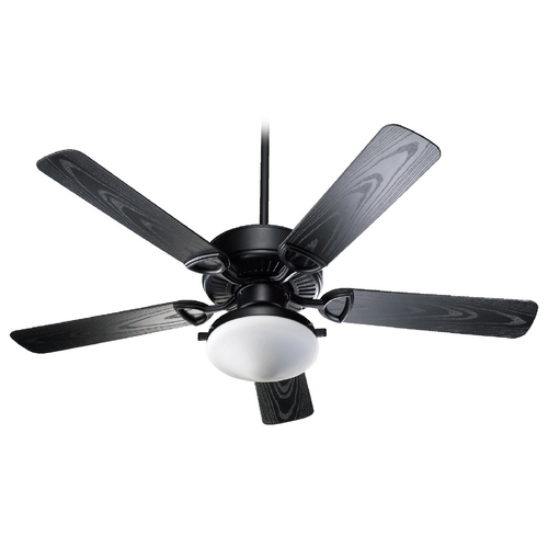 Quorum Lighting Quorum Lighting Estate Patio Matte Black Ceiling Fan with Light 1435255959