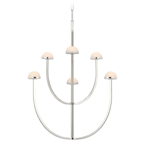 Visual Comfort Signature Collection Kelly Wearstler Pedra Chandelier in Polished Nickel by Visual Comfort Signature KW5621PNALB