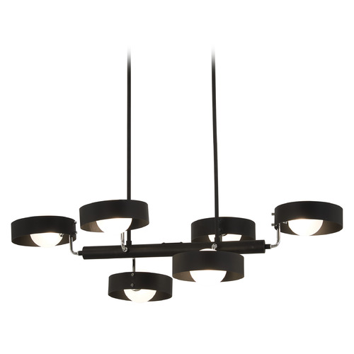 George Kovacs Lighting Lift Off 6-Light Chandelier in Sand Coal & Nickel by George Kovacs P1566-729