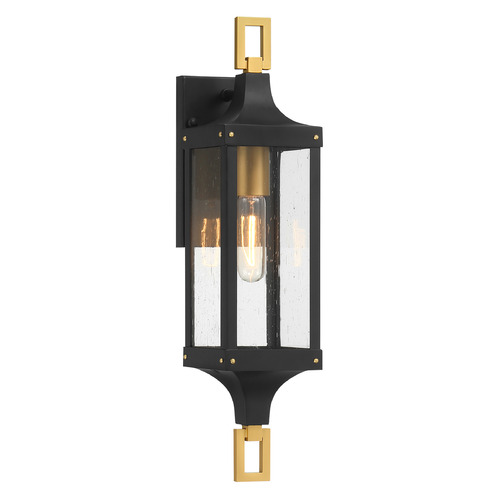 Savoy House Savoy House Lighting Glendale Matte Black and Weathered Brushed Brass Outdoor Wall Light 5-275-144