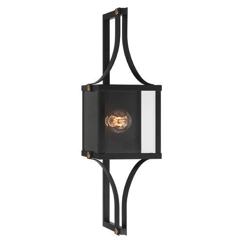Savoy House Savoy House Lighting Raeburn Matte Black and Weathered Brushed Brass Outdoor Wall Light 5-472-144