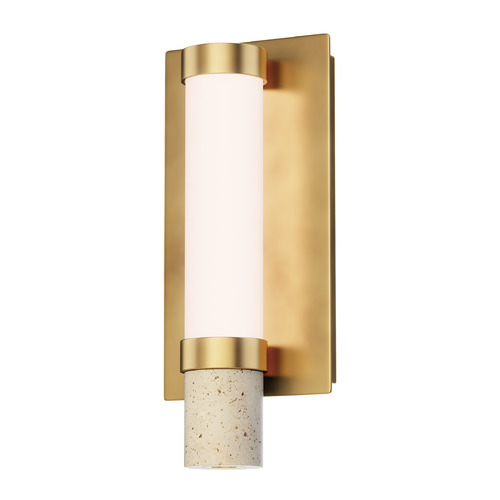 ET2 Lighting Travertine & Gold LED Sconce by ET2 Lighting E11050-01TVGLD
