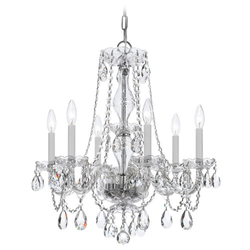 Crystorama Lighting Crystorama Lighting Traditional Crystal Polished Chrome Crystal Chandelier 5086-CH-CL-SAQ