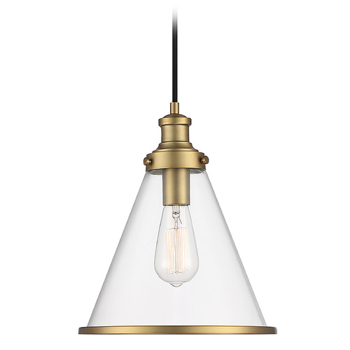 Meridian 11-Inch Wide Pendant in Natural Brass by Meridian M70121NB