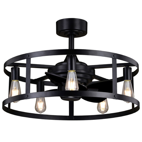 Vaxcel Lighting Vaxcel Lighting Akron Black LED Ceiling Fan with Light F0105