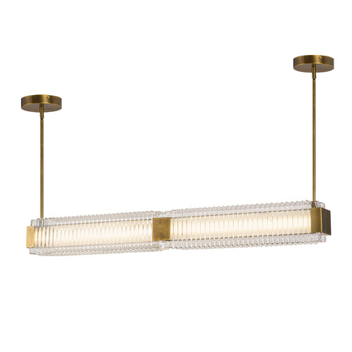 Alora Lighting Alora Lighting Alai Vintage Brass LED Island Light with Rectangle Shade LP374247VBCR-UNV