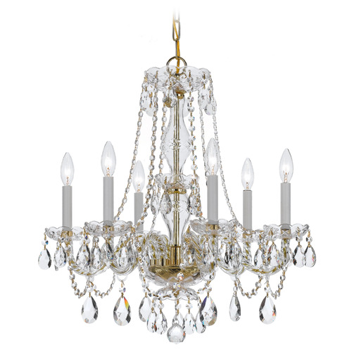 Crystorama Lighting Crystorama Lighting Traditional Crystal Polished Brass Crystal Chandelier 5086-PB-CL-S