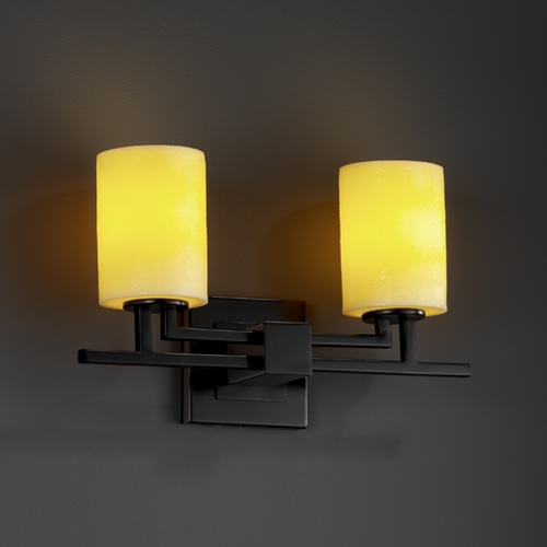Justice Design Group Candlearia Collection Bathroom Light by Justice Design Group CNDL-8702-10-AMBR-MBLK