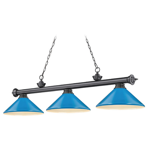 Z-Lite Cordon Bronze Plate Billiard Light by Z-Lite 2306-3BP-MEB