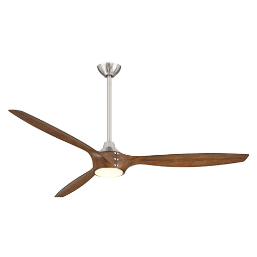 Minka Lavery Pierce 65-Inch LED Smart Fan in Brushed Nickel & Koa by Minka Aire F762L-BN/DK