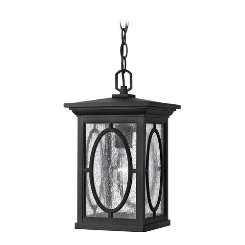 Hinkley Seeded Glass Outdoor Hanging Light Black by Hinkley Lighting 1492BK
