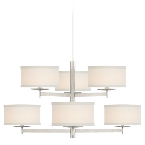 Visual Comfort Signature Collection Kate Spade New York Walker Chandelier in Silver Leaf by Visual Comfort Signature KS5070BSLL