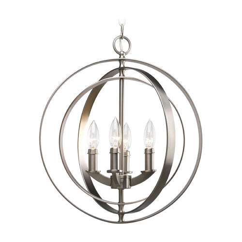 Progress Lighting Equinox 16-Inch Orb Pendant in Burnished Silver by Progress Lighting P3827-126