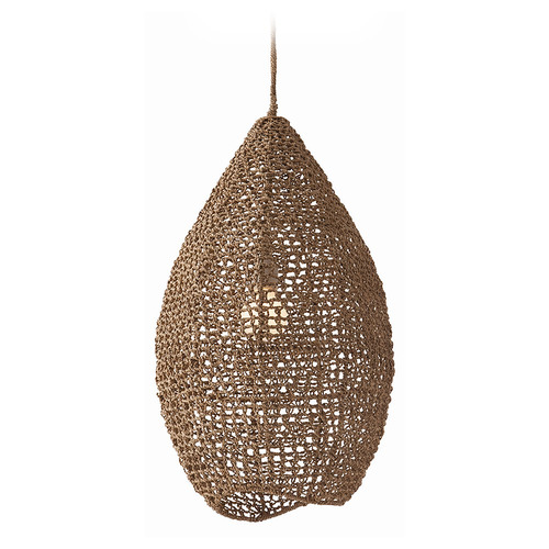 Arteriors Home Lighting Evers Pendant in Natural Sea Grass & Polished Nickel by Arteriors Home 49206