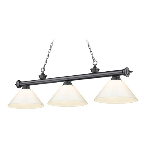Z-Lite Cordon Bronze Plate Billiard Light by Z-Lite 2306-3BP-PWH