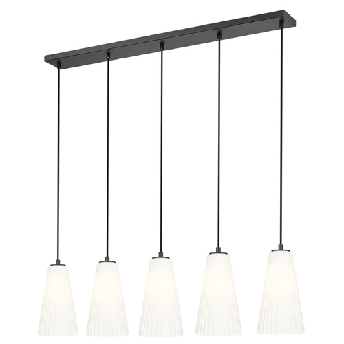 Z-Lite Z-Lite Farrell Matte Black Multi-Light Pendant with Conical Shade 3043P6-5L-MB