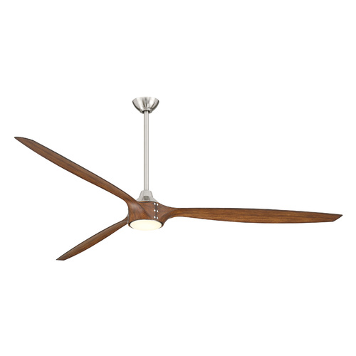 Minka Aire Pierce 84-Inch LED Smart Fan in Nickel & Distressed Koa by Minka Aire F763L-BN/DK