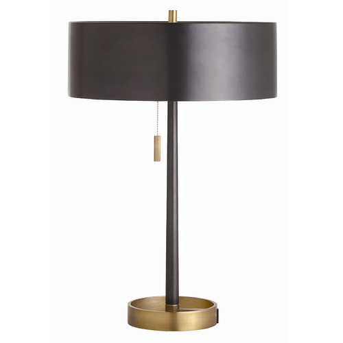 Arteriors Home Lighting Violetta Table Lamp in Matte Black & Antique Brass by Arteriors Home 49675