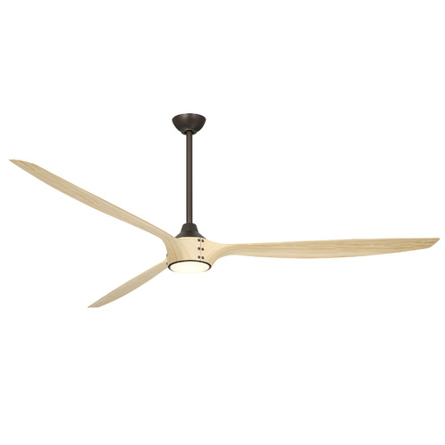 Minka Aire Pierce 84-Inch LED Smart Fan in Dark Bronze & White Oak by Minka Aire F763L-DB/WTO