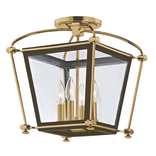 Hudson Valley Lighting Hollis Semi-Flush Mount in Aged Brass by Hudson Valley Lighting 3610-AGB