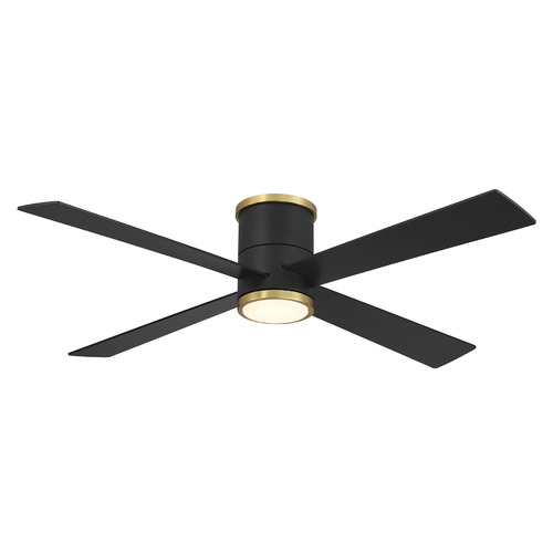 Minka Aire Falco Flush 54-Inch LED Fan in Coal Black & Soft Brass by Minka Aire F797L-CL/SBR