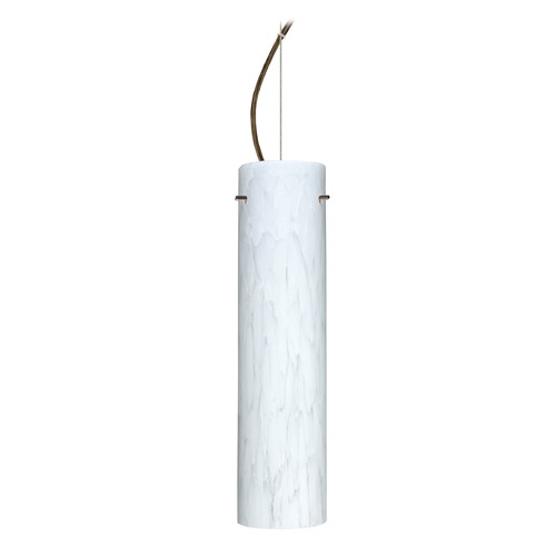 Besa Lighting Besa Lighting Stilo Bronze LED Pendant Light with Cylindrical Shade 1KX-722419-LED-BR