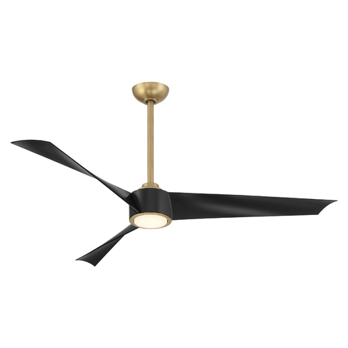 Minka Aire Pike 56-Inch LED Fan in Legacy Brass & Coal by Minka Aire F774L-LBR/CL