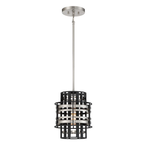 Metropolitan Lighting Presten Mini Pendant in Brushed Nickel & Sand Coal by Metropolitan N7980-420
