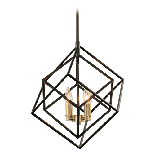 Vaxcel Lighting Vaxcel Lighting Rad Black & Natural Brass Pendant Light P0372