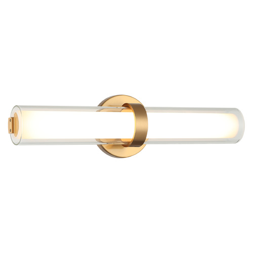 Matteo Lighting Satchie Aged Gold Brass LED Vertical Bathroom Light by Matteo Lighting S03518AG