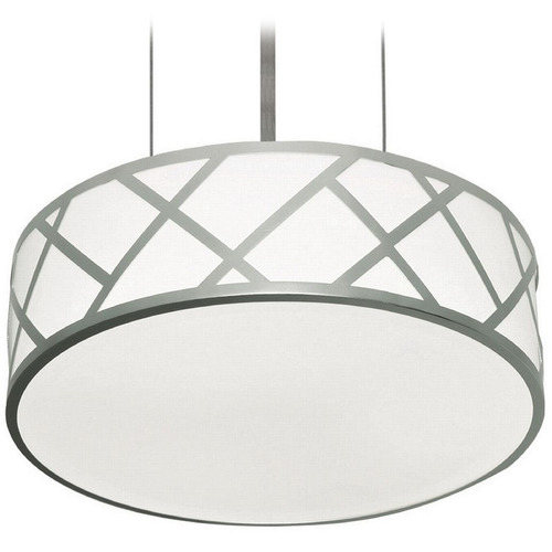 AFX Lighting Afx Lighting Haven Satin Nickel LED Pendant Light with Drum Shade HVNP21LAJUDSN