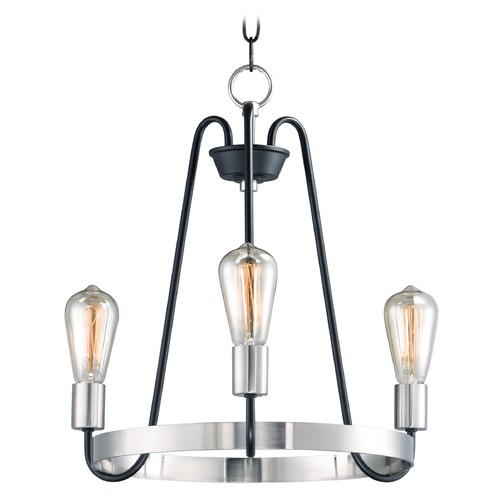 Maxim Lighting Haven Black & Satin Nickel Chandelier by Maxim Lighting 11733BKSN