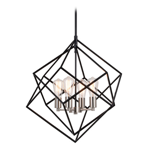 Vaxcel Lighting Vaxcel Lighting Rad Black & Satin Nickel Pendant Light P0373